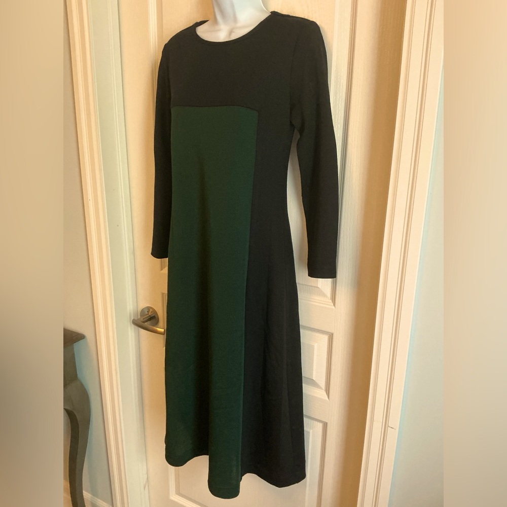 Ewanika Toronto black and green wool knit dress size xsmall